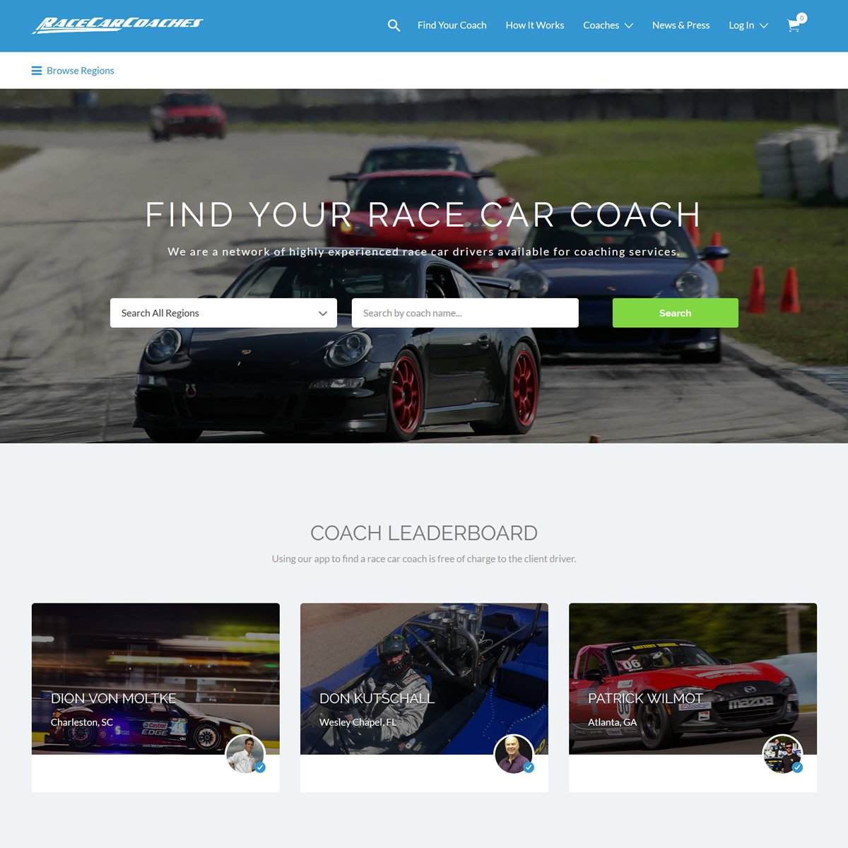 race car coaches ryan dalziel patron gohooper web design miami